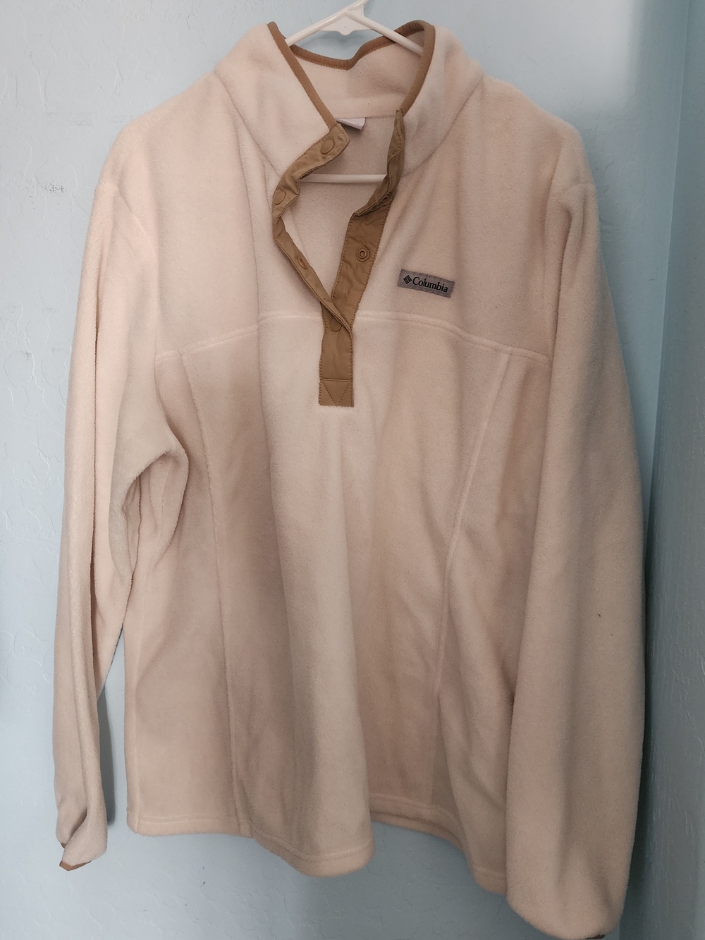 Pre-Owned Columbia Women's Cream Benton Springs Fleece Pullover XXL